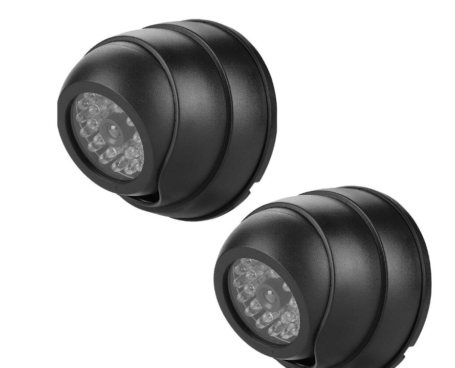 Dummy Surveillance Camera with LED Light - 2 Pack