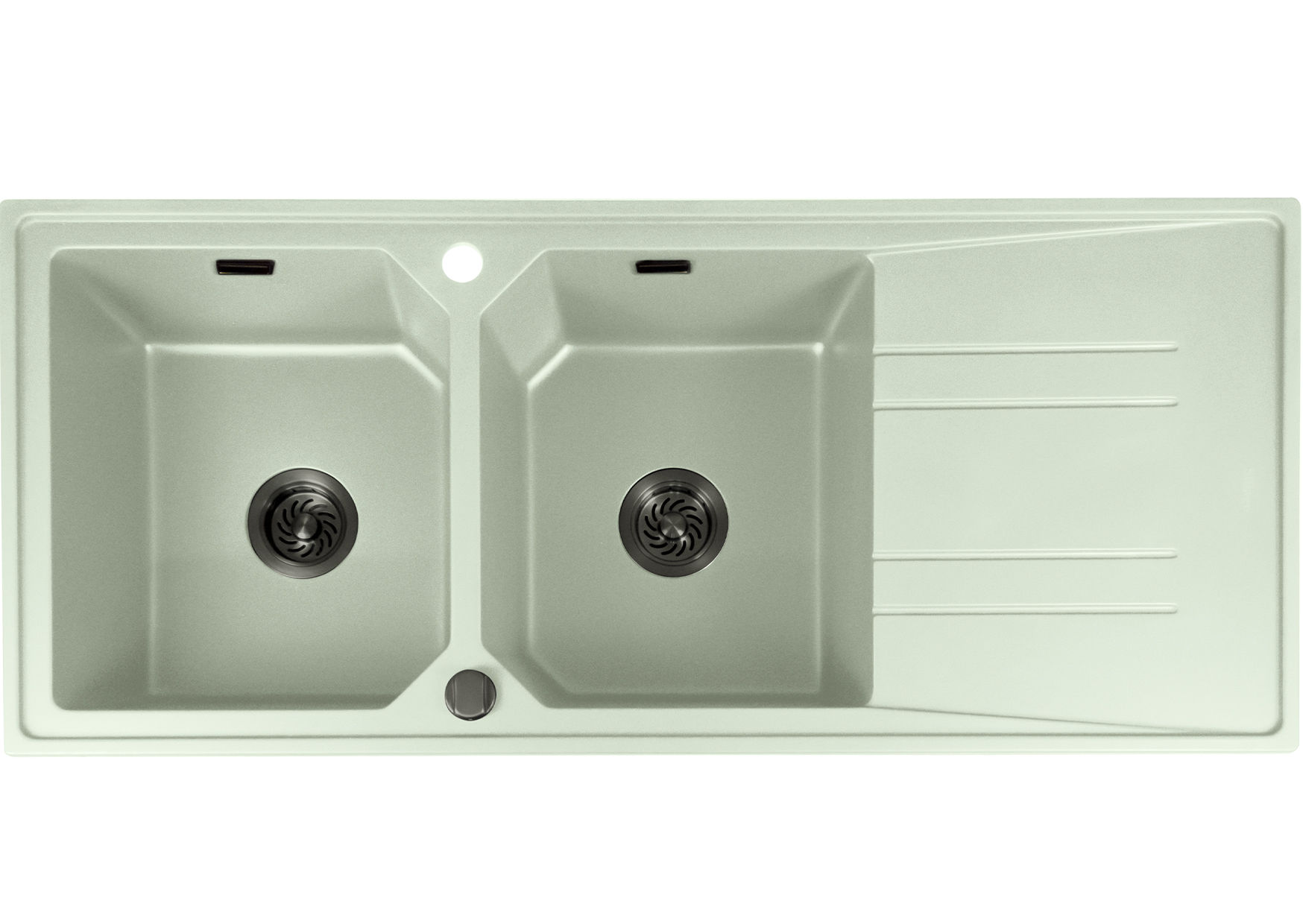 Mahina Double Bowl Quartz Kitchen Sink White Gun Metal Grey LEROY MERLIN South Africa