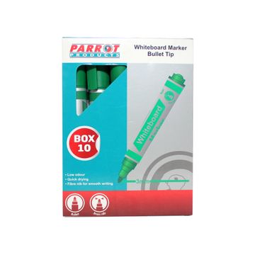 Whiteboard Markers (10 Markers - Bullet Tip - Green)