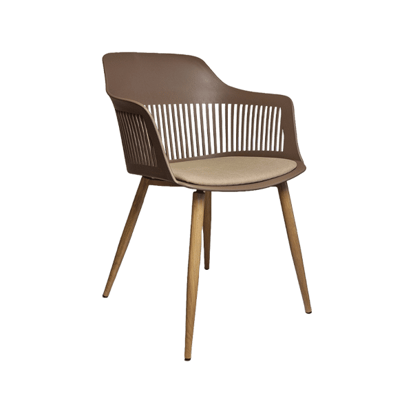 Chair Crazy Lyric Chair Ash Metal Frame - Coffee Fabric Seat