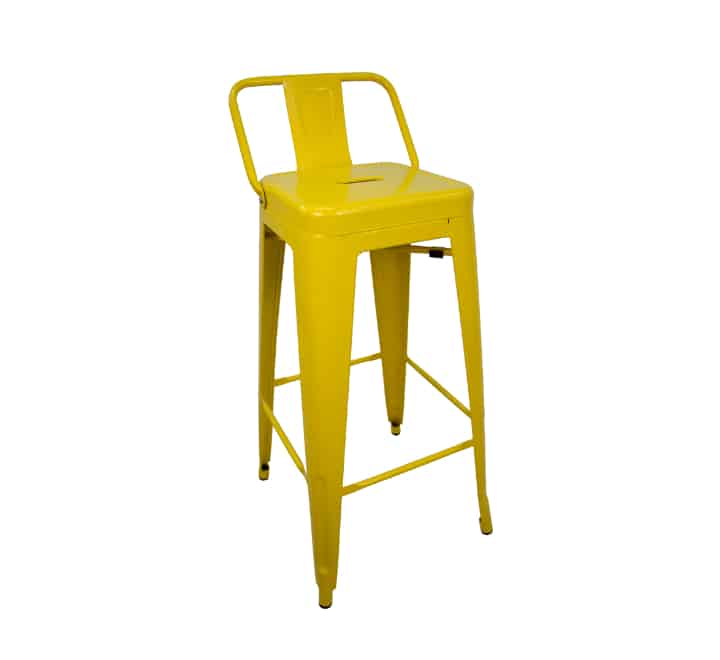 Vividitto - Replica Low Back Tolix Bar Stool - Yellow