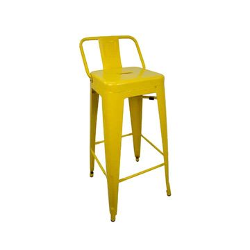 Vividitto - Replica Low Back Tolix Bar Stool - Yellow