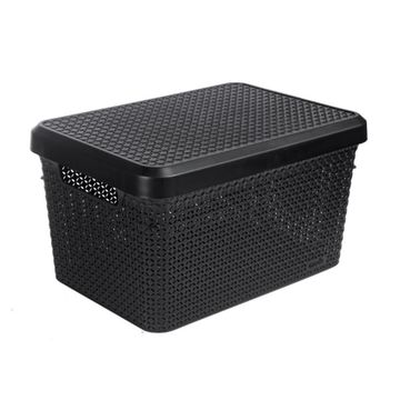 Ezy Storage Mode Lidded Basket – Black, 17L