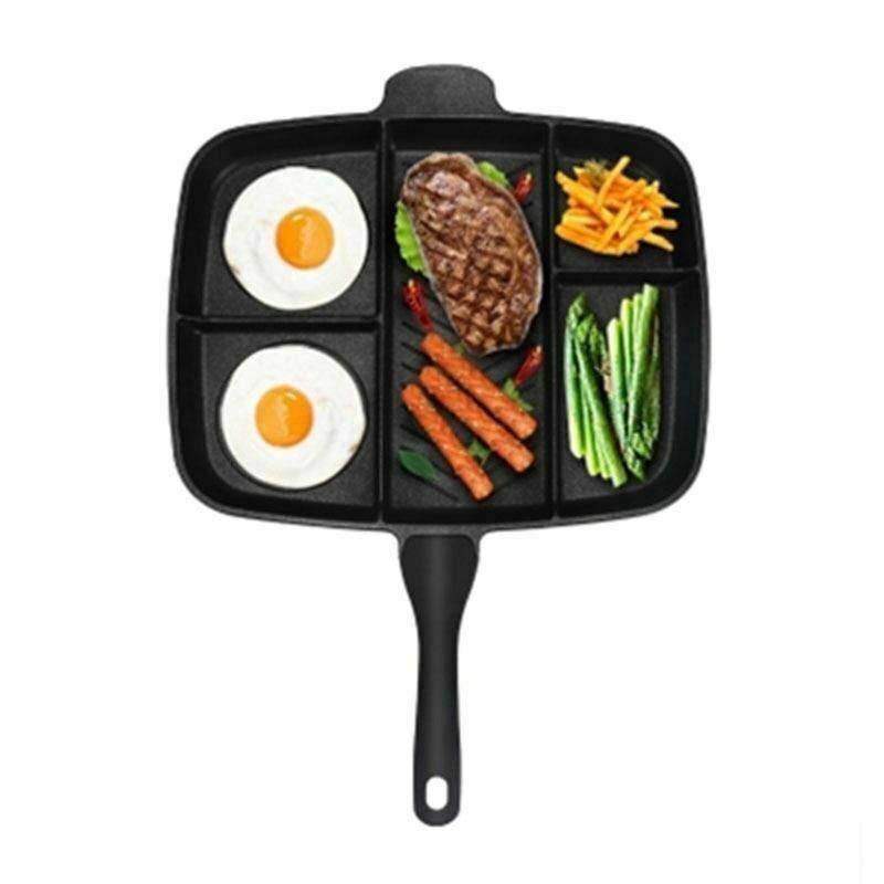 Atttw-Frying Pan 5 in 1 Magic Grill Pan Master Pan Non-Stick