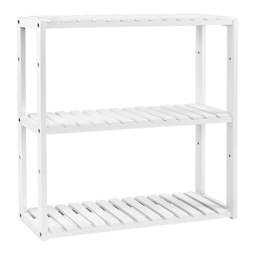 LASA 3-tier Bamboo Standing Shelf - Multi Purpose- White Rack