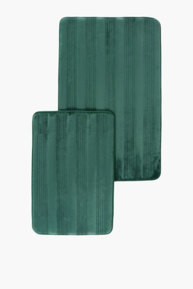 2 PIECE PANEL MEMORY FOAM BATH MAT SET Ultra-Soft Bathroom Comfort Duo