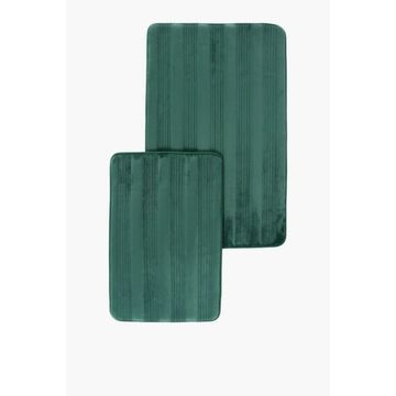 2 PIECE PANEL MEMORY FOAM BATH MAT SET Ultra-Soft Bathroom Comfort Duo