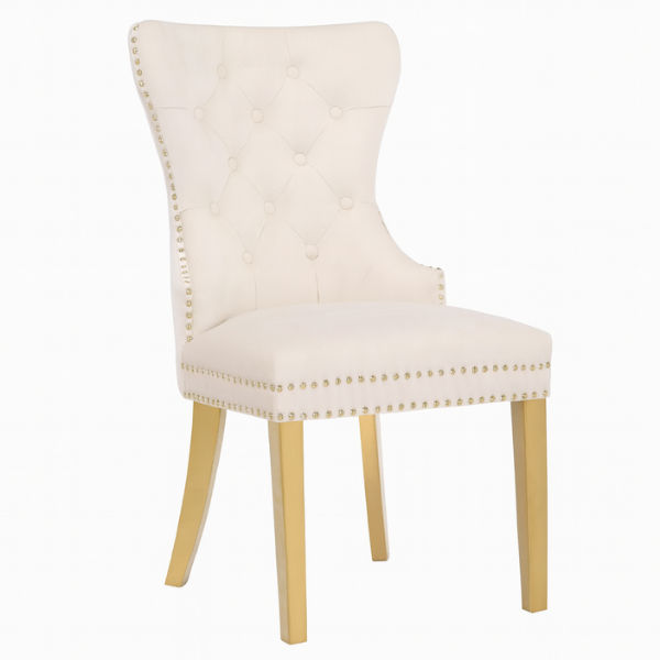 Emiola Dinning Chairs Beige/Gold