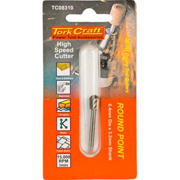 Mini H/Speed Cutter 6.4Mm Round Point 3.2Mm Shank