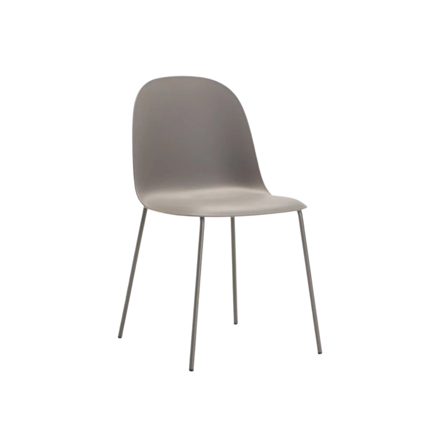 Modern Curved Polypropylene Dining Chair - Grey