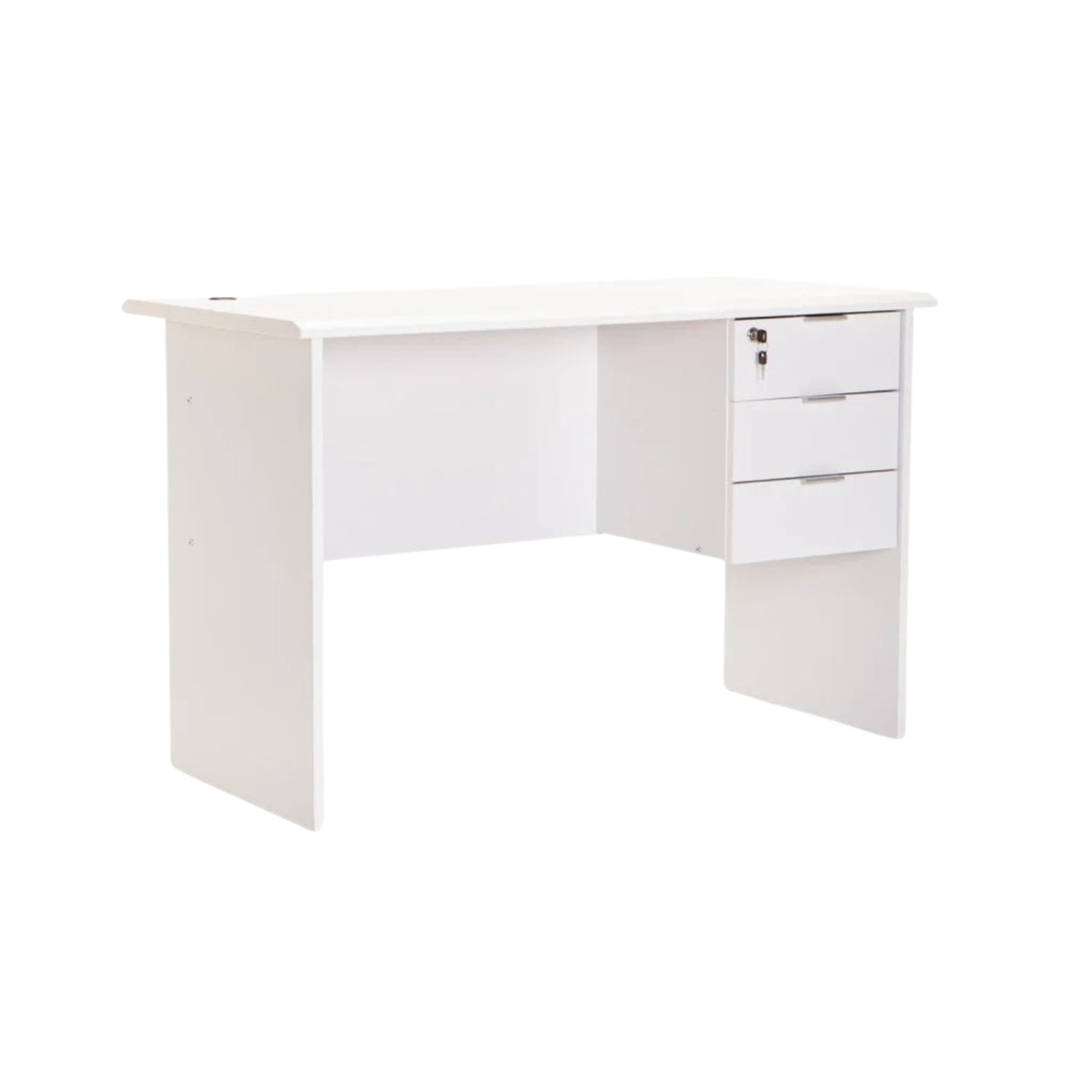 120cm Deluxe 3-Drawer Home Office Desk - White