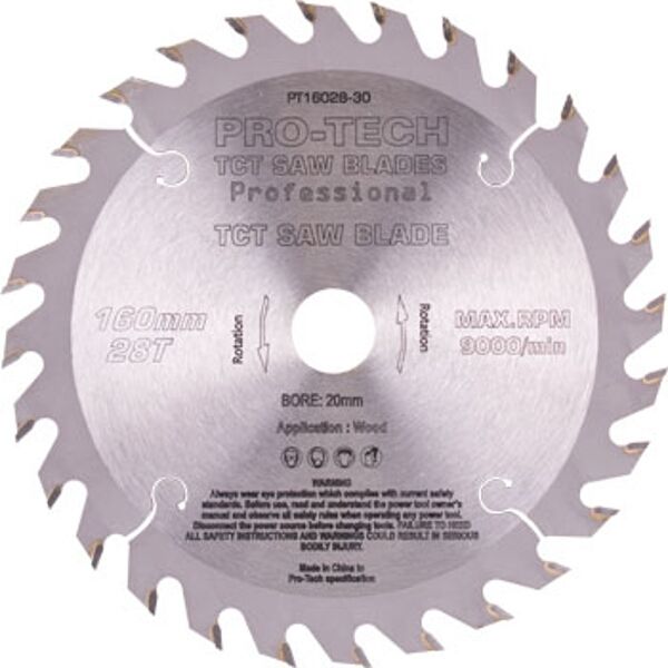 Saw Blade Tct 160X2.2X20X28T Wood Prof. Pro-Tech Fes. Ts55 W28