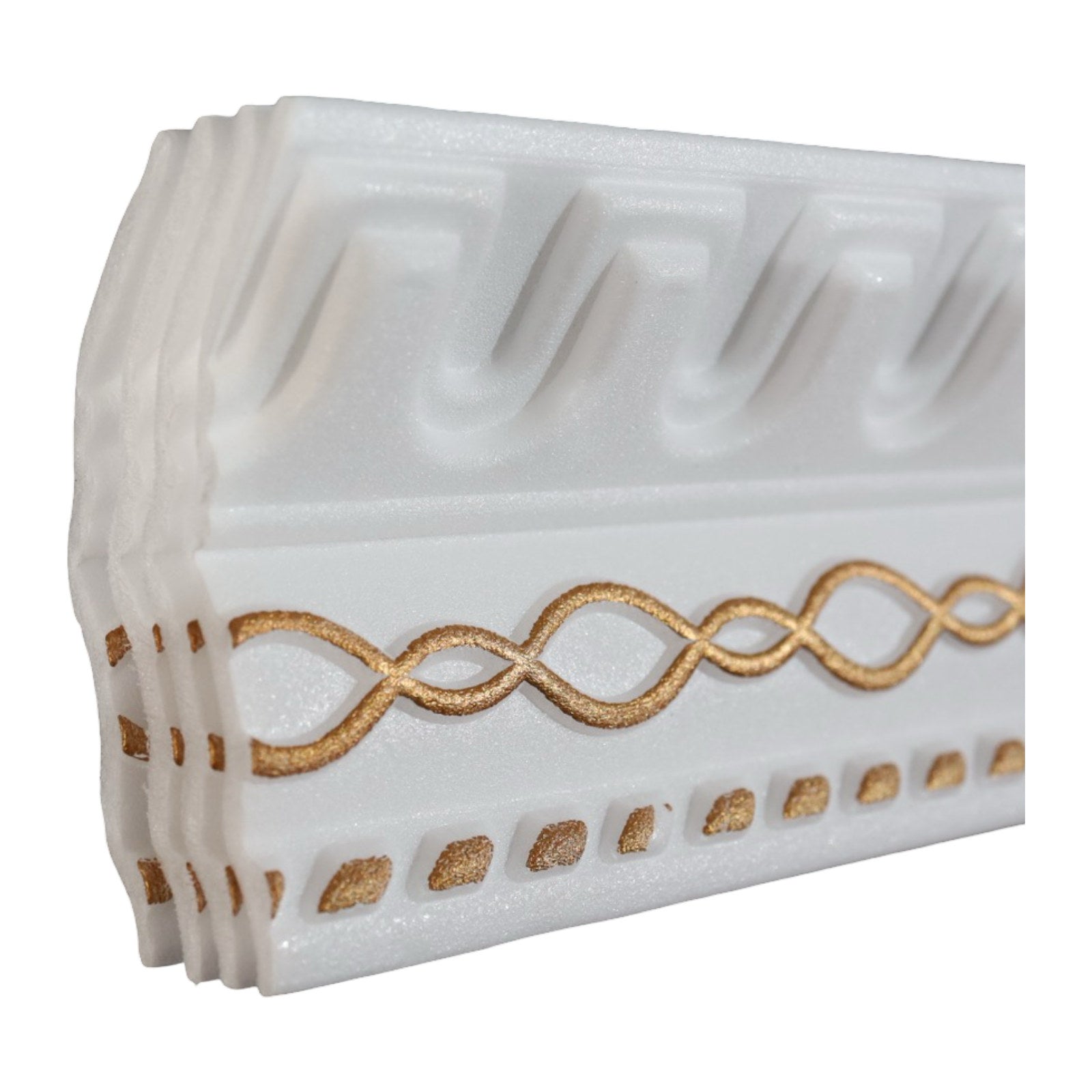 CBS Decor T19 Polystyrene Ceiling Cornice 2 m Pack of 4 - White And Gold