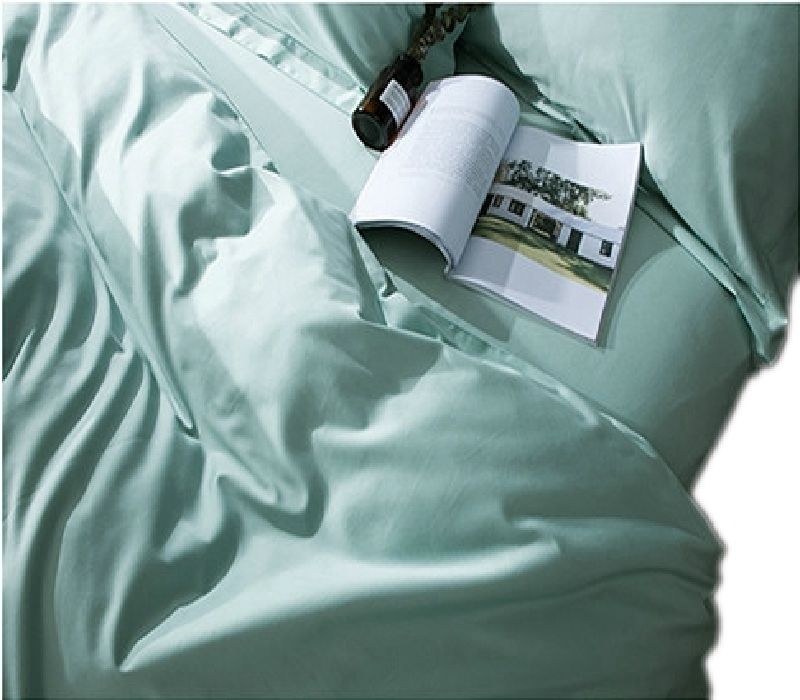Chic Linen Luxurious Fitted Sheet Duck Egg - (Size: Queen)