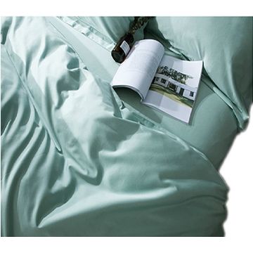Chic Linen Luxurious Fitted Sheet Duck Egg - (Size: Queen)