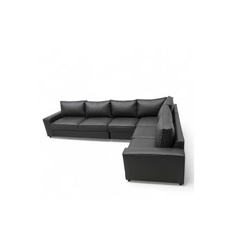 Amsterdam Leather Couch Grey Right Sided