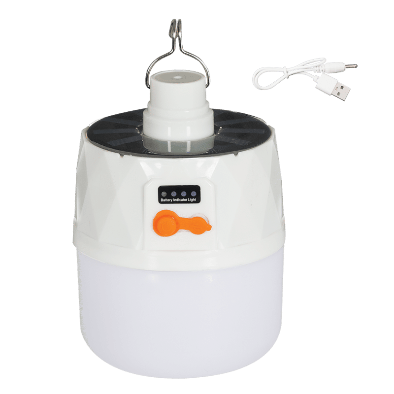 Portable     Emergency Solar Bulb with Aluminium Hook and USB Cable