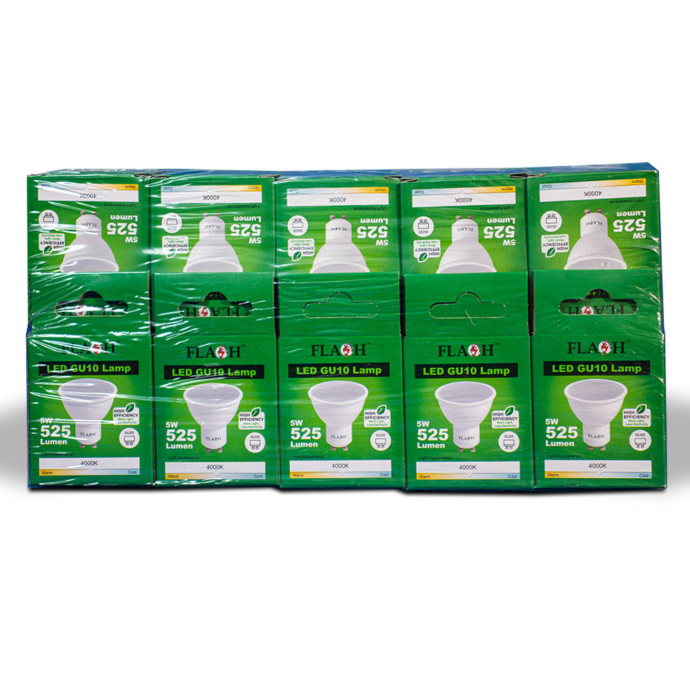 FLASH High-Efficiency 5W LED GU10 Lamp 120D (10 Pack) 4000K