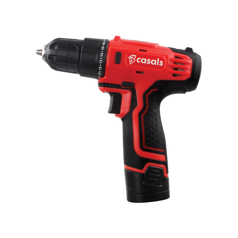 Casals Drill Cordless With Extra Battery Plastic Red 10mm 12V LEROY