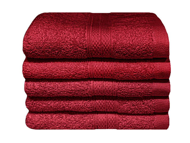 Plush 450GSM 30x50cms Guest Towels-05 Pc Pack-Red Pear