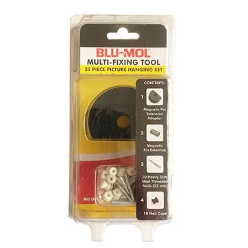 Blu-Mol Multi-Fixing Picture Hanging Kit 22 Piece - 3 Pack