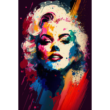 Canvas Wall Art - Marilyn Monroe Abstract Painting - B1537 - [120 x 80 cm]