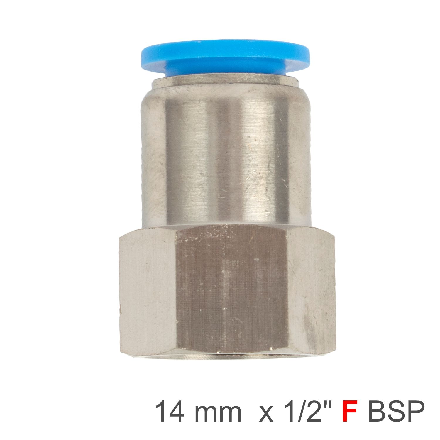 PU HOSE FITTING STRAIGHT STUD 14MM-1/2 F