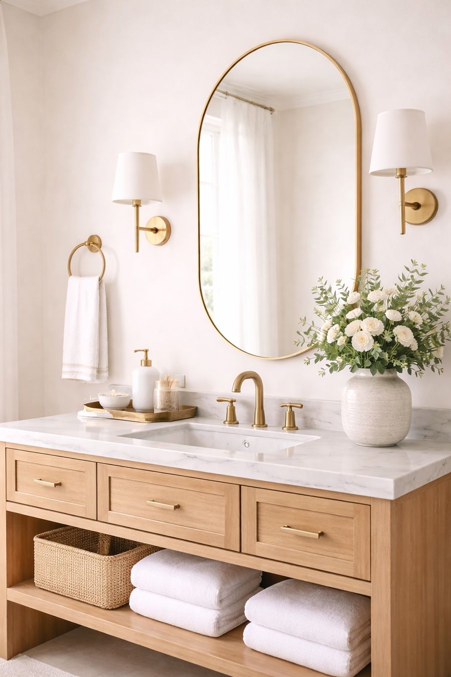 Paramount Mirrors & Prints - Aura Pill Mirror – Medium Gold