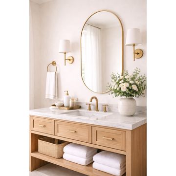 Paramount Mirrors & Prints - Aura Pill Mirror – Medium Gold