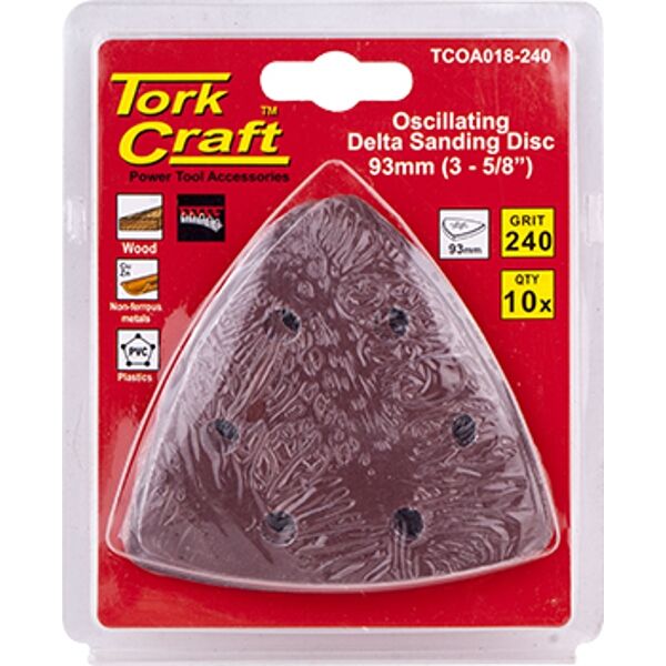 Oscilating Sandpaper A/O 93Mm 10Pc Delta Shape 240Grit