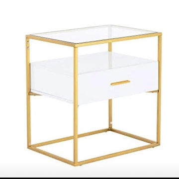 EFURN- Lucy Pedestal/ Side Table White
