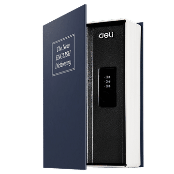 Deli Book Safe with Key and Password Unlocking Blue