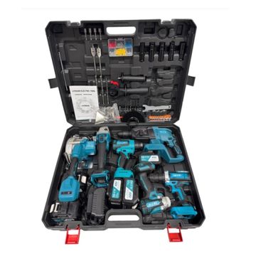 6 Piece Portable Lithium-Ion 21v Power Tools Set