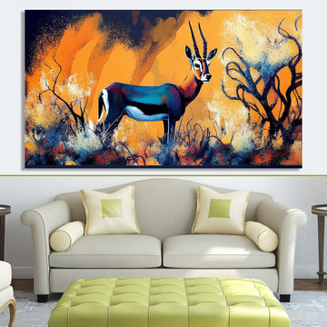 Canvas Wall Art - Canvas Wall Art –Springbok in the Wild - B1080 - [120 x 80 cm]