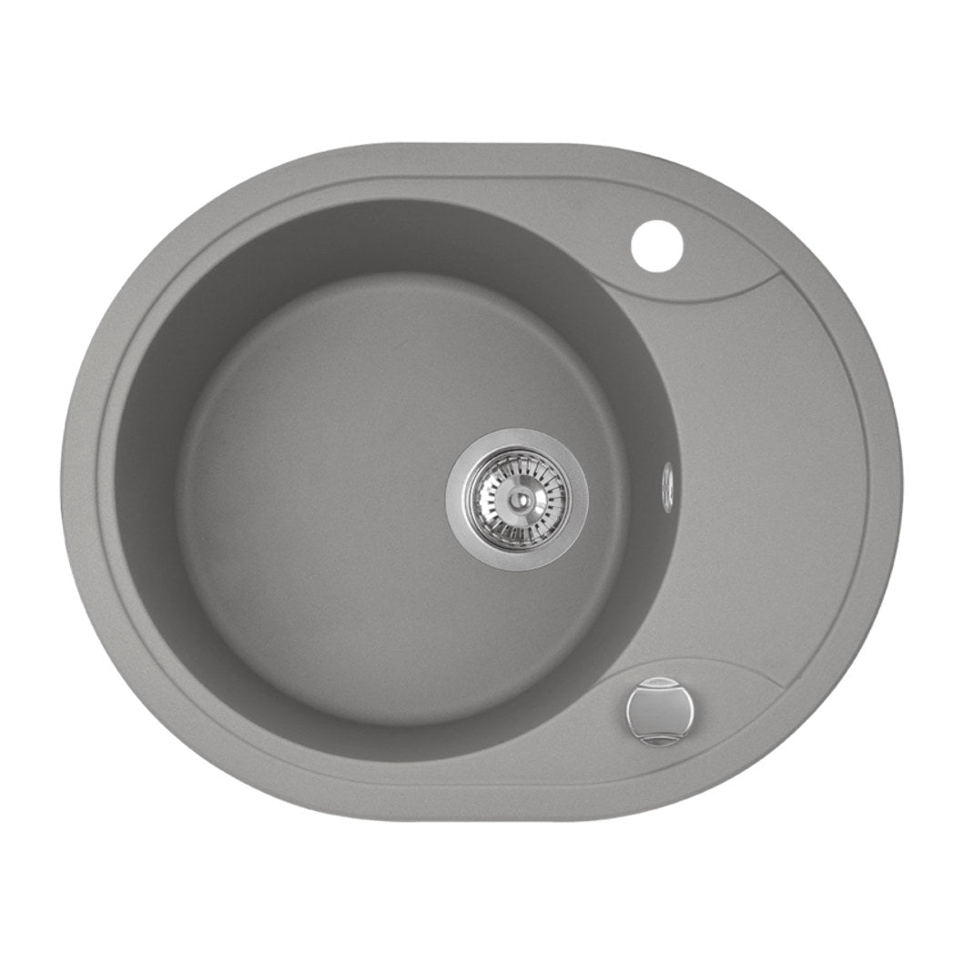 Laveo Dafne 580 Granite Composite Kitchen Sink 1 Bowl with Drainer - Grey