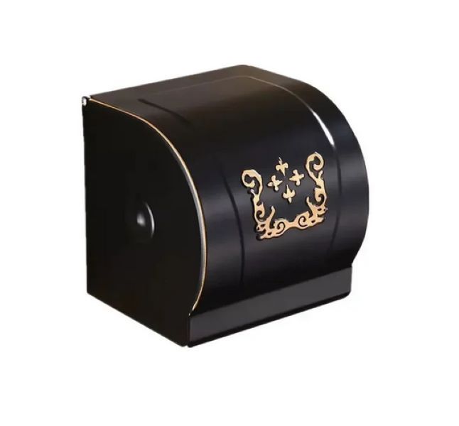 TOILET PAPER HOLDER VINTAGE BLACK & GOLDEN (REDSTAR) ANTIQUE