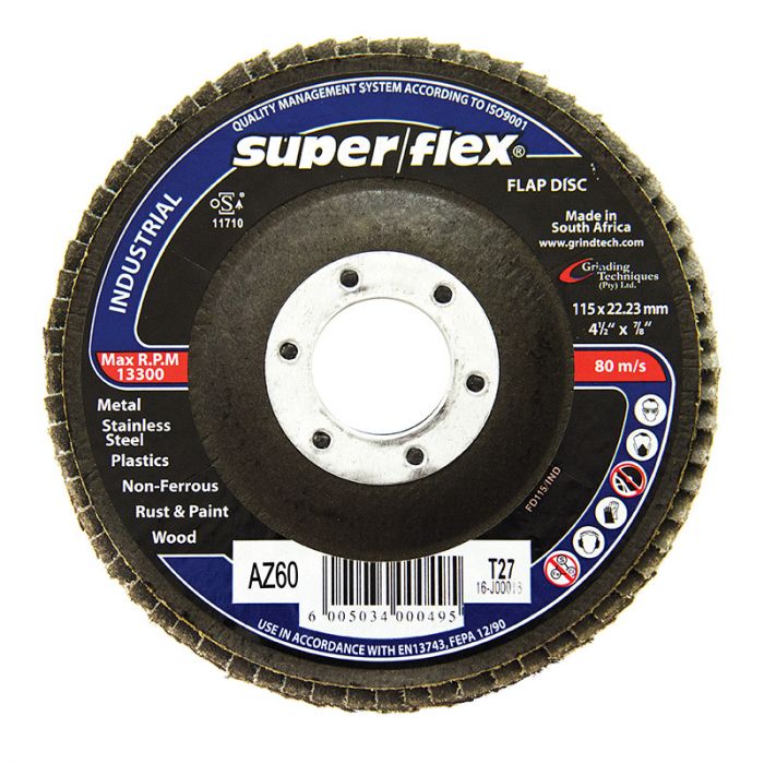 Superflex - Industrial Flap Disc 115X22mm 60g - 2 Pack