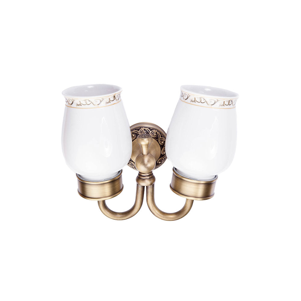 Trendy Taps Premium Quality Brass Floral Toothbrush Holder
