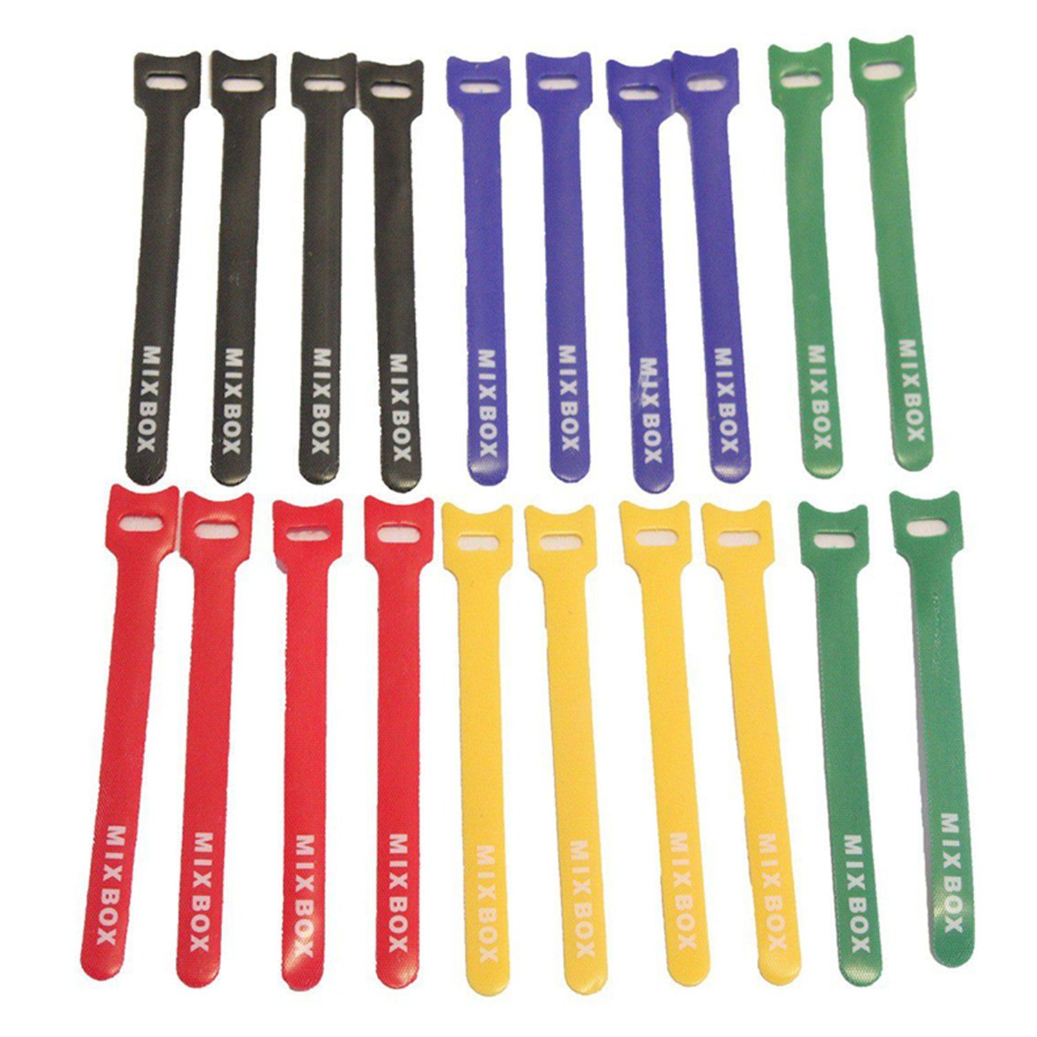 20Pcs Reusable Nylon Hook & Loop Cable Tie