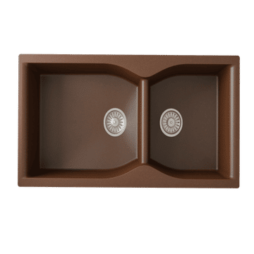 Rejoice Quartz Kitchen Sink Misty Metallic  Double Bowl