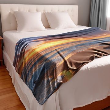 Beach Sunset Large Light Weight Fleece