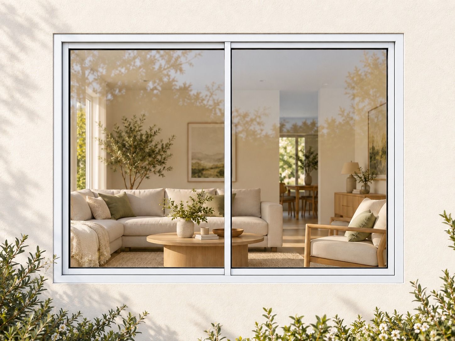 Kenzo Aluminium Sliding Window - White, 1500 1200 mm, Two Sliding Panels