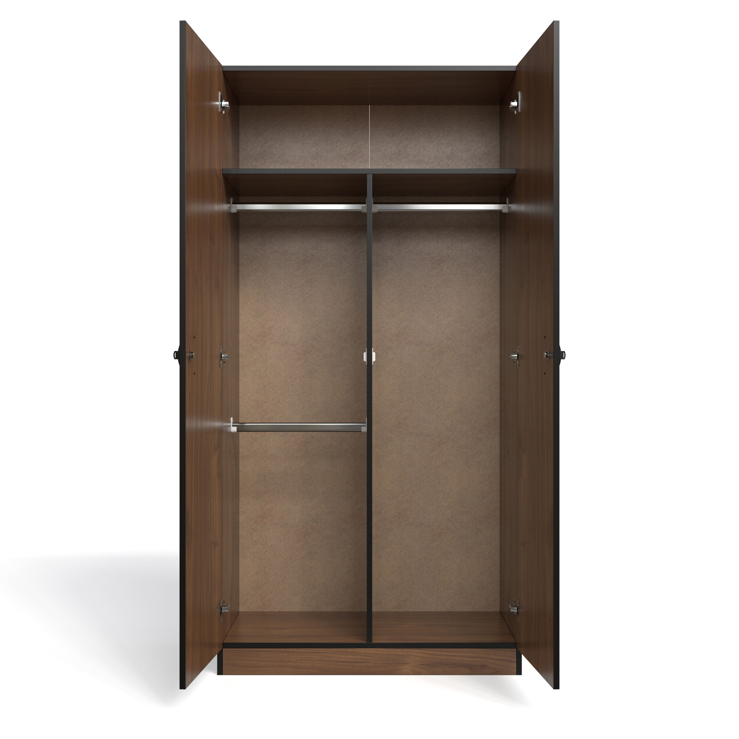Price Cut - 2 Door Hanging Wardrobe - Brown Walnut