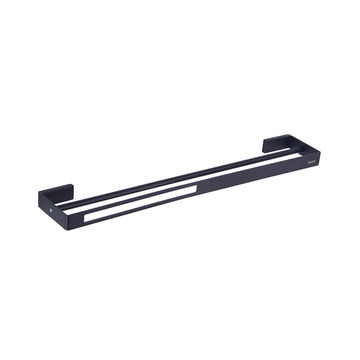 Devario Double Towel Rail Square 60cm -Black
