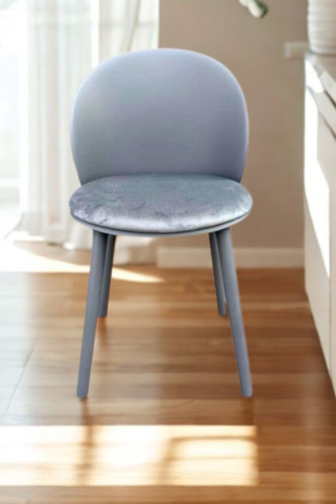 Modern Upholstered Dining Chair 47 47 82 cm – Soft Fabric Seat & Rounded Back