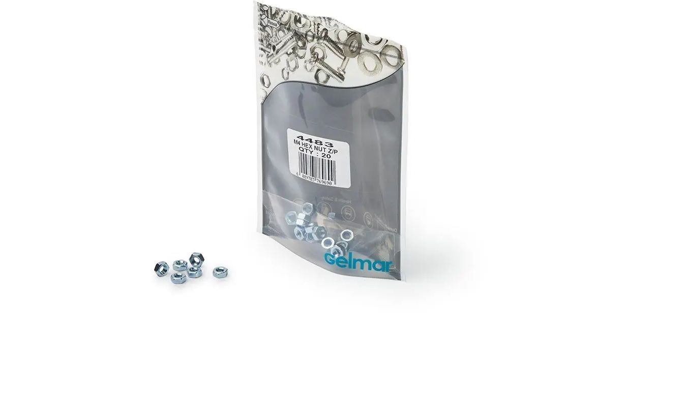 Hex Nuts, High Tensile, M4 x 7mm, 20 Pieces (4 pack) BY WOODLY