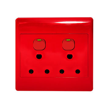 ACDC - 2x16a Dedicated Red Switched Socket Outlet 4x4