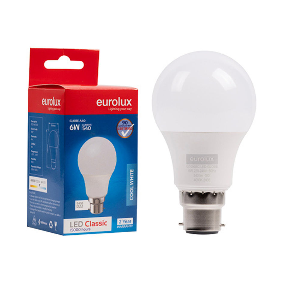 A60 Classic 6w LED B22 4000K