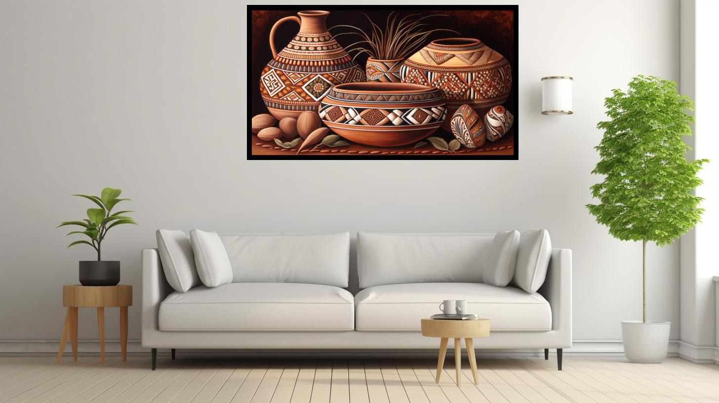 Canvas Wall Art - African Pottery - B1019 - [120 x 80 cm]