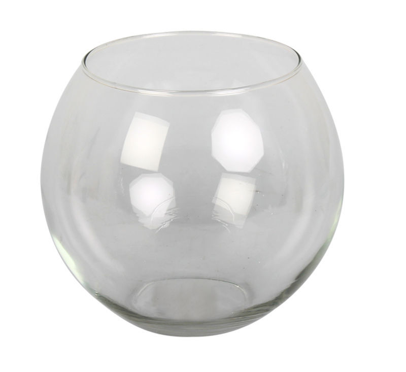 Glass Vase - Round - Transparent - 17cm x 14cm - 4 Pack